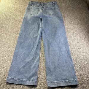 Mica Jeans Womens 30 Blue Light Wash Baggy Mid Rise Wide Leg Relaxed Denim